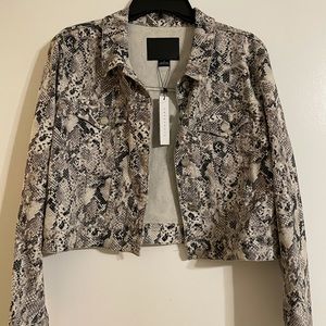 Denim Printed Snakeskin Jacket